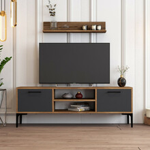 TV-alus Kalune Design Riga, 140 x 48 x 30 cm, antratsiit/pähkel