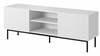 TV-alus Cama Meble Pafos, 150 x 40 x 60 cm, valge matt, musta terasraamiga