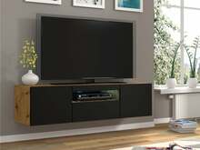 TV-alus BIM Aura 150, 150 cm, pruun/must, Artisan tamm + must, LED valgustus: puudub