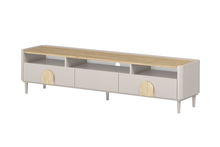 TV-alus Bogart Amilio, 200 cm, cashmere, oiled oak, light oak handles