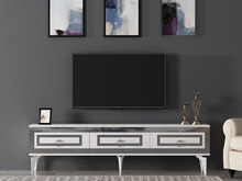 TV-alus Hanah Home Karya, valge/hõbedane