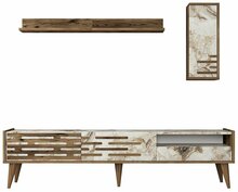 Sektsioon Kalune Design Valensiya 845HCT5344, 45 x 180 x 35 cm, pruun/valge, 3 tk