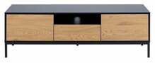 TV-laud Actona Seaford, 140 x 40 x 45 cm, must/tamm