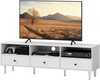 TV-alus HOMCOM, 140 x 34 x 45 cm, sahtlite ja 3 avatud sektsiooniga, valge