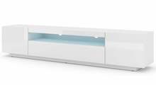 TV-alus Akl Furniture Aura 200, valge, LED valgustusega