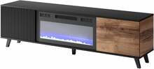 TV-laud Halmar Random RTV-K, 180 x 40 x 52 cm, tamm/must, elektrilise kaminaga