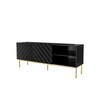 TV-alus Cama Meble Abeto, 150 x 42 x 60 cm, must/kuld