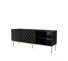 TV-alus Cama Meble Abeto, 150 x 42 x 60 cm, must/kuld
