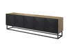 TV-alus Bogart Asha, 200 cm, metalljalgadega, Artisan must matt