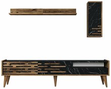 Sektsioon Kalune Design Valensiya 845HCT5347, 45 x 180 x 35 cm, must/pähkel, 3 tk