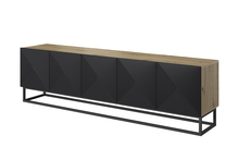 TV-alus Bogart Asha, 200 cm, metalljalgadega, Artisan must matt