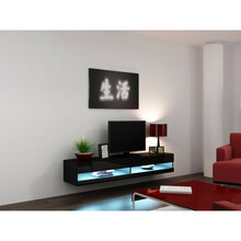 TV-alus Cama Meble Vigo New, 180 x 30 x 40 cm, must