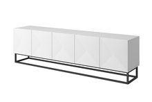 TV-alus Bogart Asha 200, 200 cm, metallist jalad, valge matt