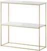 Konsoollaud ADRK Furniture Toni, 80 x 80 x 30 cm, valge/kuldne