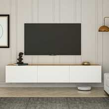 TV-alus Asir Lentyna, 150 x 30 x 32 cm, valge
