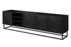 TV-alus Bogart Asha, 200 cm, avatud riiuliga, metallist jalgadega, must matt
