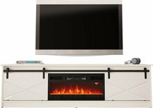 TV-alus Cama Meble RTV Granero, 200 x 56.7 x 35 cm, valge/bl gloss valge