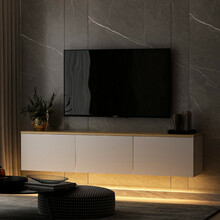 TV-alus Kalune Design Neon, 160 x 32 x 35 cm, tamm/valge