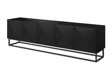 TV-alus Bogart Asha, 200 cm, metalljalgadega, must matt