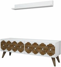 Elutoamööbli komplekt Kalune Design Nisan 845HCT3042, 31,8 x 120 x 40 cm, valge