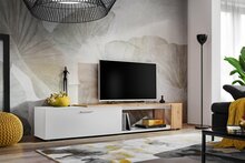 TV-alus ASM Maze II, 200 x 39 x 40 cm, tamm/valge