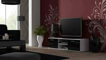 TV-alus Cama Meble Soho 140, 140 x 43 x 37 cm, valge/must
