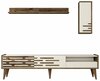 Sektsioon Kalune Design Valensiya, 45 x 180 x 35 cm, 3 tk, kreem/pähkel
