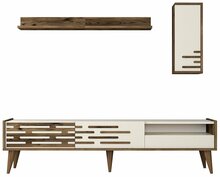 Sektsioon Kalune Design Valensiya, 45 x 180 x 35 cm, 3 tk, kreem/pähkel