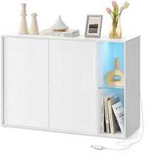 TV-alus Songmics Home BBK372B01, 39 x 100 x 71 cm, lumivalge, valgustusega