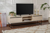 TV-alus Hanah Home Escape 180, 180 x 50 cm, must, travertiin, 100 prots. melamiiniga kaetud puitlaastplaat