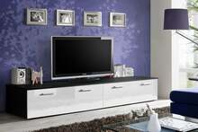 TV laud ASM Duo, 200 x 45 x 35 cm, must/valge