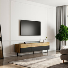 TV-alus Asir Ženklas, must tamm, 180 x 49 x 37 cm