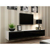 TV-alus Cama Meble Vigo 180, 180 x 40 x 30 cm, valge/must läikiv