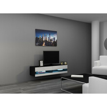 TV-alus Cama Meble Vigo New, 140 x 30 x 40 cm, must/valge läikiv