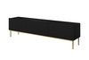 TV-alus Bogart Nicole, 200 cm, must matt, kuldsed jalad