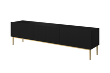 TV-alus Bogart Nicole, 200 cm, must matt, kuldsed jalad