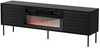 TV-aluskapp Cama Meble Cortina, 180 x 40 x 60 cm, must, musta kaminaga