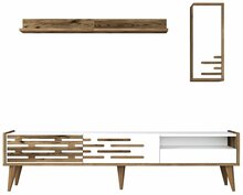 Sektsioon Kalune Design Valensiya, 45 x 180 x 35 cm, 3 tk, valge/pähkel