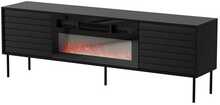 TV-aluskapp Cama Meble Cortina, 180 x 40 x 60 cm, must, musta kaminaga