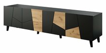 TV-alus Cama Meble Etna, 200 x 42 x 52 cm, must matt + tamm craft