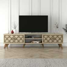 TV-alus Asir Klasikinis, 180 x 44 x 37 cm, travertiin, valge