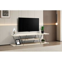 TV-alus Kalune Design Canaz, 120 x 33 x 30 cm, must, hele travertiin