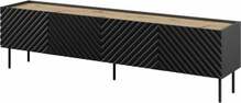 TV-alus Cama Meble Onda, 200 x 40 x 35-54 cm, must