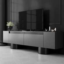 TV-alus Asir puitlaastplaat, Bohem - antratsiit, 180 x 50 x 30 cm, must
