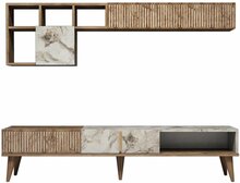 Sektsioonkapp Kalune Design Milan 845HCT3080, 35 x 180 x 40 cm, valge/pähkel
