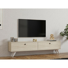 TV-alus Asir Lentyna, Pariis - travertiin, 160 x 40 x 25 cm, valge