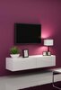 TV-alus Cama Meble Vigo 140, 140 x 30 x 40 cm, valge/läikiv valge