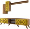 Elutoamööbli komplekt Kalune Design Class S 845, 35 x 180 x 44 cm, kollane/pähkel