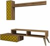 Elutoamööbli komplekt Kalune Design Planet 845HCT3048, 37,2 x 150 x 37,8 cm, pruun/kollane