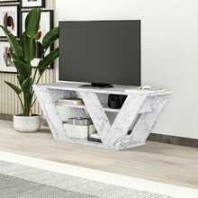 TV-alus Asir Lentyna Pipralla, 110 x 40 x 30 cm, valge, Carrara marmor